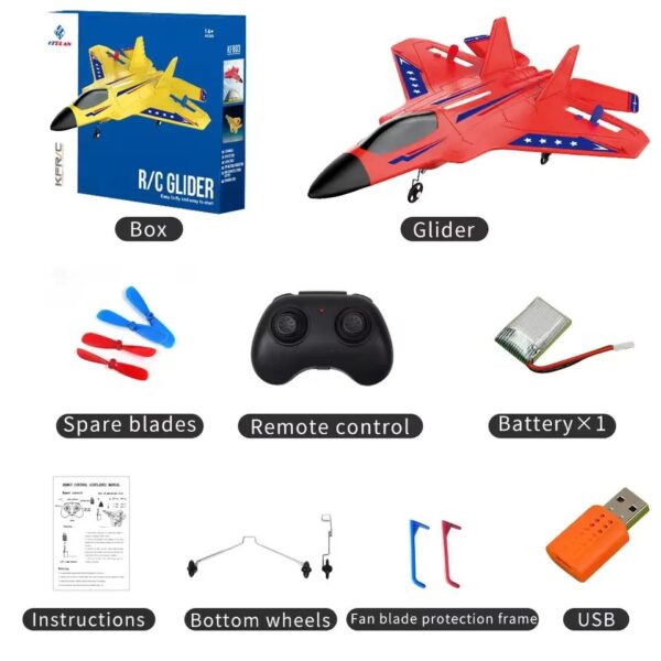 SU-27 RC Fighter Jet | 2.4G Glider Plane with LED | Amphibious Foam Aircraft | 3CH Control for Kids & Beginners - Image 2